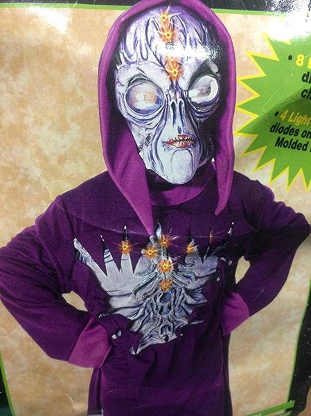 Kids Alien Costume Robe & Mask - Medium, Purple - After Halloween Sale - under $20