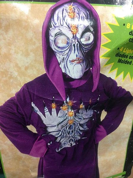 *Alien Costume & Mask, Boy's Purple Robe, Medium - Halloween