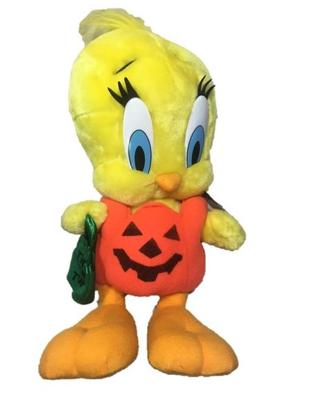 *Rare Tweety Plush, Twick or Tweet Pumpkin, 12in - Halloween