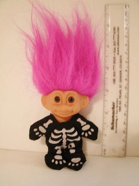 *Rare Vintage Halloween Skeleton Troll Doll by Russ Berrie - Halloween Sale