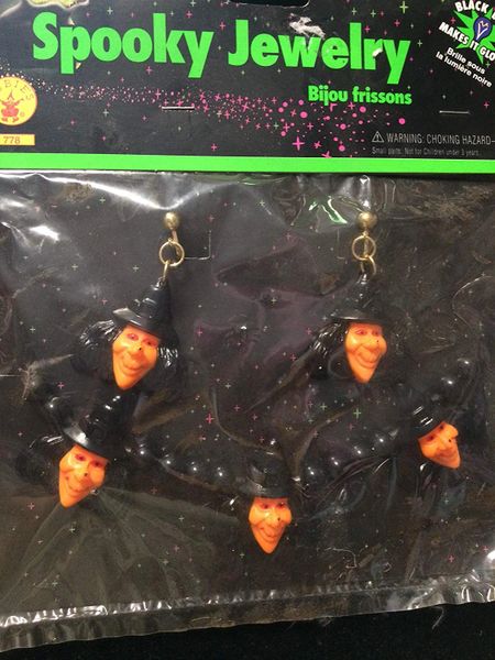 *Orange Glow in the Dark Witch Jewelry Set Costume Accessory, Girls - Halloween