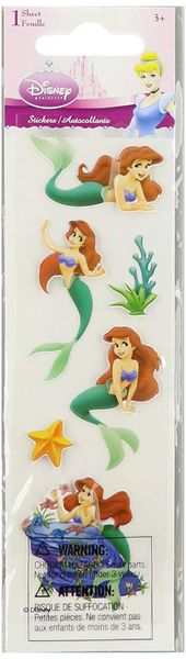 Princess Ariel, Little Mermaid Stickers - 2 Packs