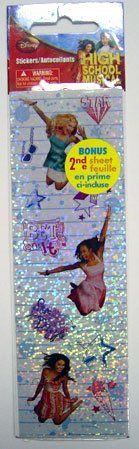 BOGO SALE - High School Musical Sparkle Stickers - 4 Sheets