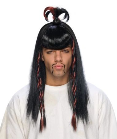 *Black Samurai Warrior Wig, Men's - Halloween Sale