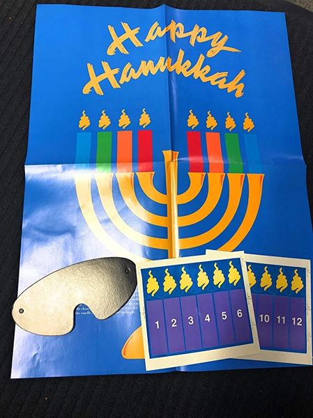 *Rare Hanukkah Party Game - Pin the Shamash - Pin the Candle on the Menorah