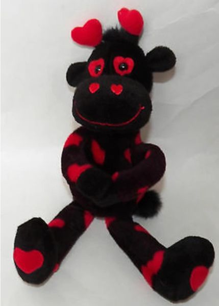 Geri Giraffe Hearts Giraffe Plush, 11in - Black with Red Hearts - Valentine Giraffe - Valentines Day Gifts