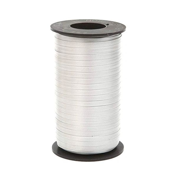 Silver Crimped Curling Ribbon, 3/16 Inch by 500 Yards - Silver Ribbon