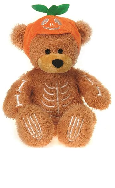 *Cute Brown Skeleton Teddy Bear Plush, 8in - Halloween Sale