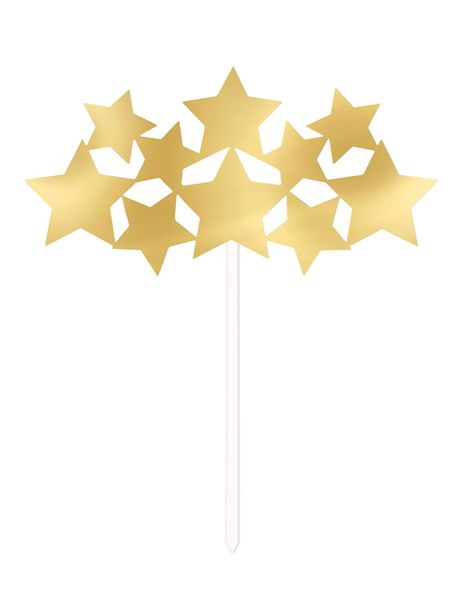 Gold Stars Cake Party Topper, 5in - 2ct