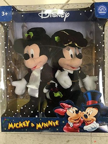 holiday mickey and minnie plush