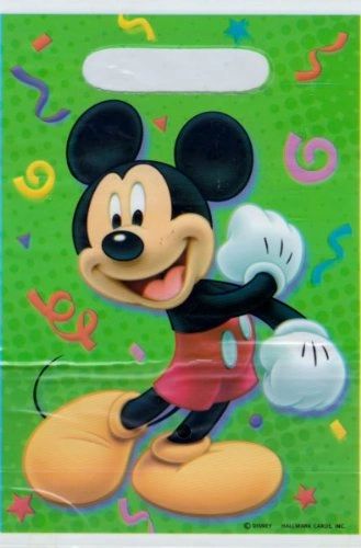 Rare Mickey Mouse Wow Birthday Party Loot Bags, Green, 8ct - Discontinued