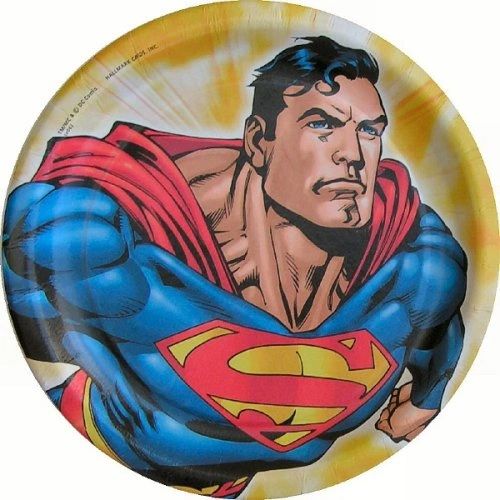 Rare Superman Returns Birthday Party Cake Plates - 8ct, 7in, 2006 - Discontinued