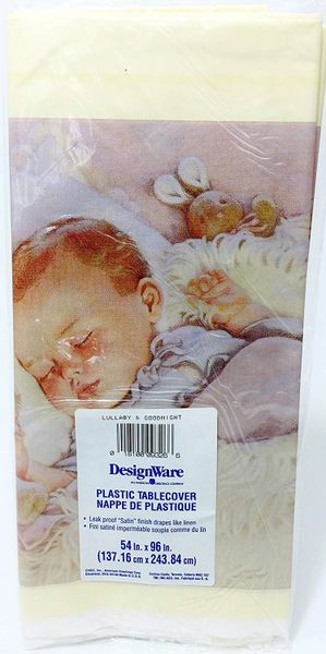 *Baby Shower Party Table Cover, 54x98in - Lullaby & Goodnight - Christening - Baptism