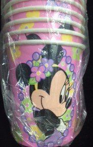 *Rare Vintage Disney Dress Up Minnie Mouse Party Cups, 7oz, 8ct