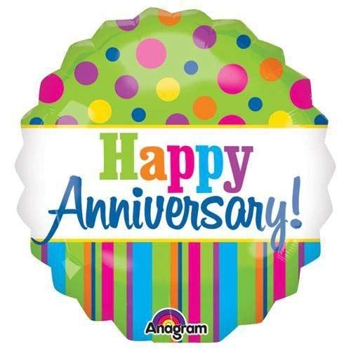 *Happy Anniversary Super Shape Foil Balloon, 21 in - Rainbow