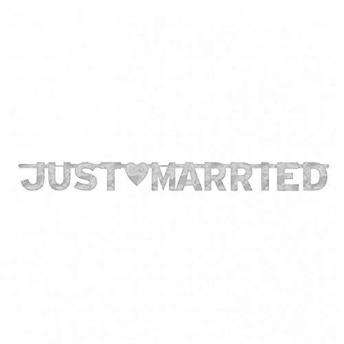 *Just Married Silver Jointed Letter Wedding Banners - 4.5ft