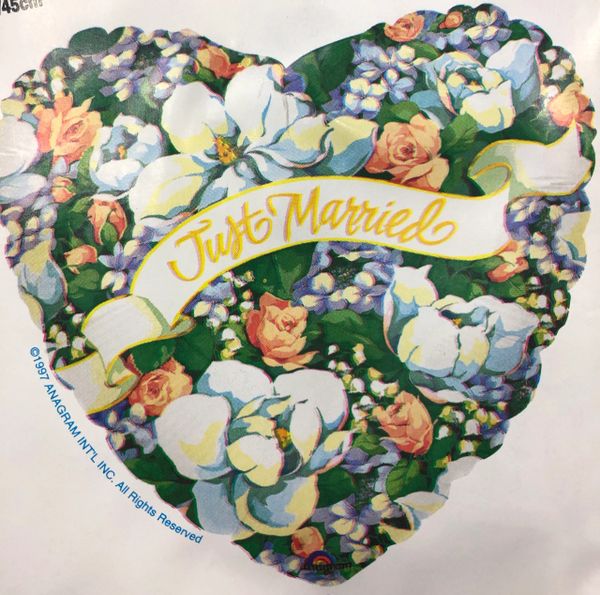 *Just Married Floral Heart Shape Balloon, 18in - Wedding Day