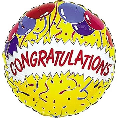 *Congratulations Streamers Yellow Foil Balloon, 18in