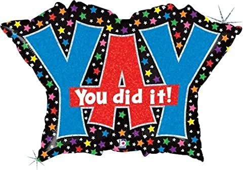 *YAY, You did it! Super Shape Foil Balloon, 28in - Congratulations
