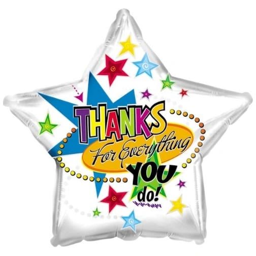 Thank You For Everything You Do! Stars Shape Foil Balloon, 18in