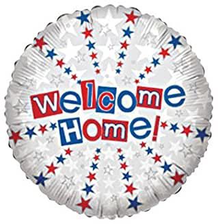 Welcome Home Stars Round Foil Balloon - White,, Red/Blue