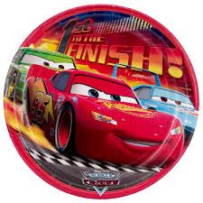 Disney Pixar Cars Lightning McQueen Luncheon Party Plates, 1st to the Finish!, 9in - 8ct - Discontinued