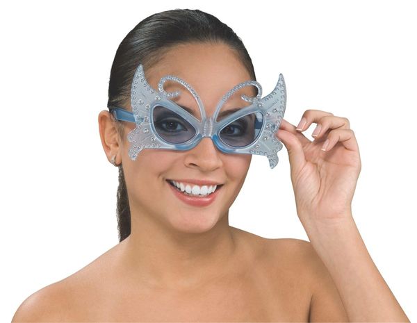 *Silver Glitter Butterfly Glasses - Halloween Costumes