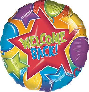 (#17) Welcome Back Stars & Balloons Foil Balloon, 18in