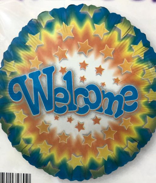 *Welcome Stars Blue Foil Balloon, 18in - Orange, Blue, Yellow