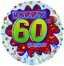 (#33) 60th Birthday Foil Balloon, 18in