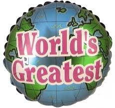 *World's Greatest Globe Foil Balloon, 18in - Appreciation - Mom - Dad