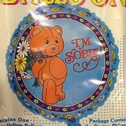 *I'm Sorry, Teddy Bear Blue Foil Balloon, 18in - Forgiveness - Just Because