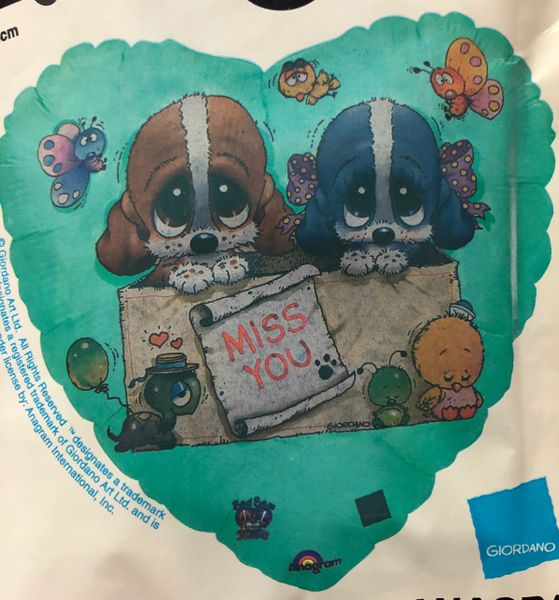 *Rare Vintage Sad Sam Miss You Foil Balloon, 18in - Thinking of you