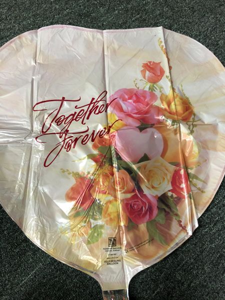 Together Forever Balloon - Heart Shape Floral Foil Balloon, 18in - Pink