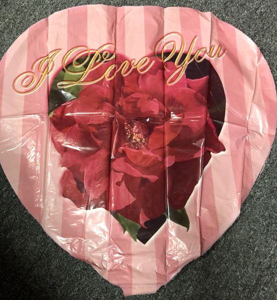 *I Love You Heart Shape Floral Foil Balloon, 18in