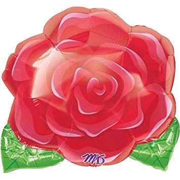 *Red Rose Foil Balloon, 18in - Love - Just Because - Mom Gifts