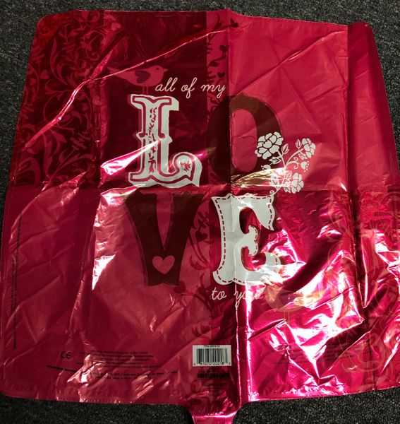 *All of my LOVE to you, Square Shape Foil Balloon, 18in - Just Because
