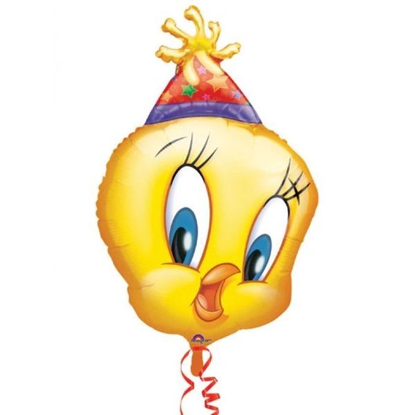 (#5) Rare Tweety Bird Head Super Shape Foil Balloon, 20in