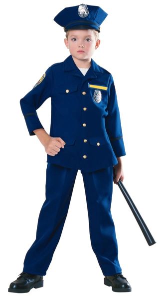 Kids Blue Police Officer Costume - Medium - Halloween Spirit
