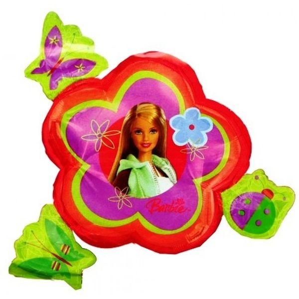 *Rare Barbie Garden Flower Cluster Super Shape Foil Balloon, 28in