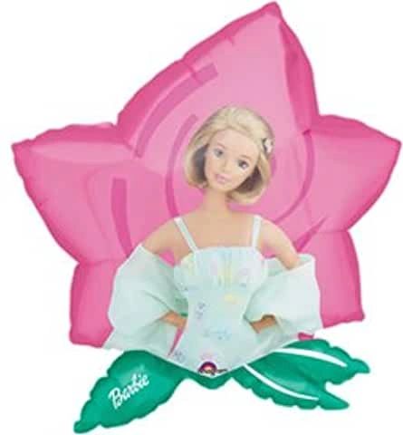 *Rare Barbie Garden Flower Foil Balloon, Short Blonde Hair, 24in