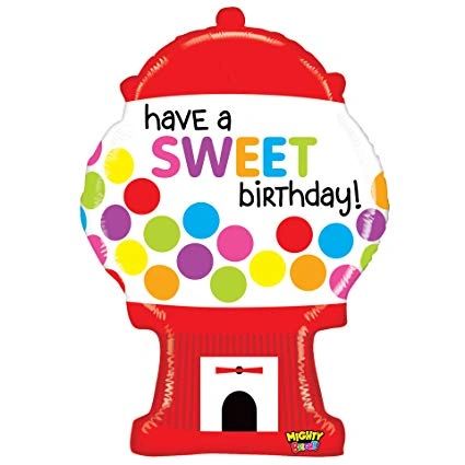 (#13) Have a Sweet Birthday! Gumball Machine Super Shape Foil Balloon, 31in - Jumbo Birthday Balloon