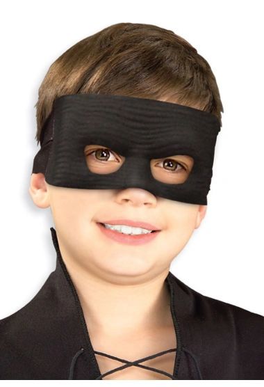 Zorro Eye Mask, Black - Kids Mask - Purim - Halloween Spirit - under $20