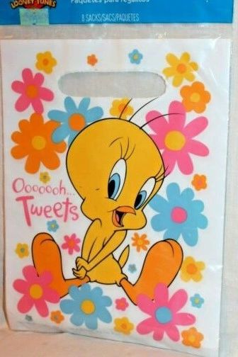 Rare Looney Tunes Totally Tweety Bird Birthday Party Favor Loot Bags, 8ct - 1997