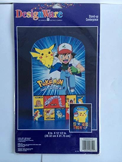 *Rare Pokemon/Pikachu Birthday Party Stand Up Table Centerpiece Decoration, 15in, 1999