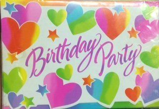 Sparkle Hearts Birthday & Stars Birthday Party Packaged Invitations, 8ct