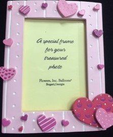 *Pink Hearts Picture Frame, 7in, 4x6 Photo - Love - Valentines