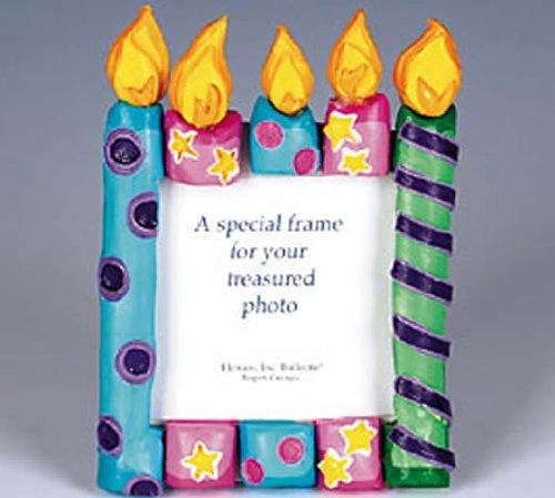 Birthday Candles Picture Frame, 6in - 4x4 Photo, Colorful