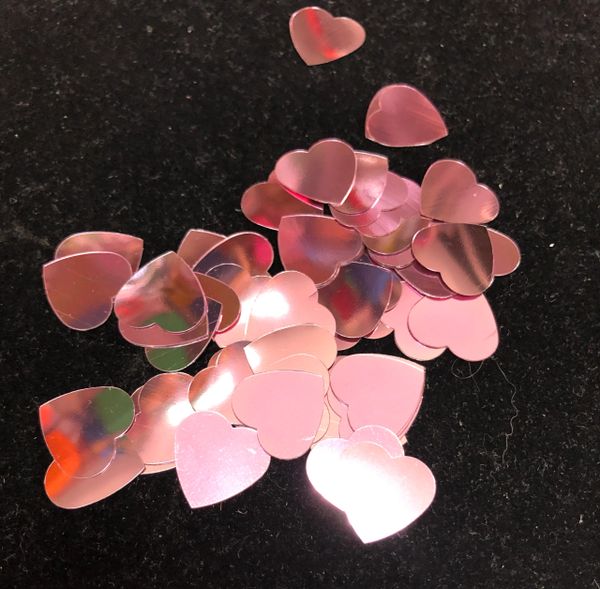 Pink Foil Hearts Table Confetti Sprinkle Decoration