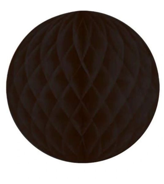 *Jumbo Black Tissue Paper Honeycomb Ball, 19in